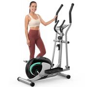 Dripex Elliptical Cross Trainer for Home, 16-Level Magnetic Resistance Elliptical Machine, Ultra-Quiet Magnetic Drive with 6 kg Flywheel, LCD Monitor, Heart Rate Sensors & Device Holder (Silver)