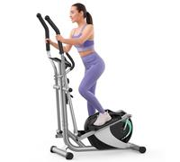 Dripex Elliptical Cross Trainer For Home, 8 Levels Resistance Elliptical Machine, Ultra-Quiet Elliptical Machines Fitness w/ 6KG Flywheel, Pulse Sensor, LCD Monitor, Device Holder (Green)
