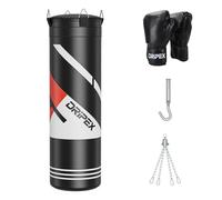 Dripex Filled Punch Bag, 4ft Heavy Boxing Bag Set with Gloves, Adults Hanging Punching Bag with 360° Swivel Steel Hanging Chains for MMA Kickboxing Muay Thai Karate, All Ages Home Gym Boxing Training