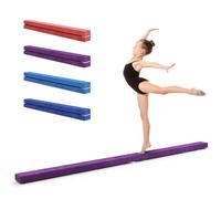 Dripex Folding Gymnastics Balance Beam 210cm Kids Training Beam High Density EVA Faux Suede for Home Gym Exercise