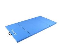 Dripex Folding Gymnastics Exercise Mat - 6FT/8FT Home Gym Mats with Carry Strap 5cm(2’’) Thick Foam Nonslip Soft PU Leather for Yoga/Tumbling/Camping/Pilates/Martial Arts Training/Floor Workout