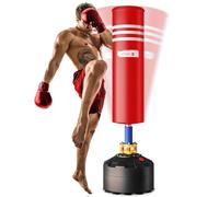 Dripex Free Standing Punch Bag - Heavy Duty Pedestal Stand Boxing Bag, Freestanding Punching Bag for Adult MMA Muay Thai Home Gym Training (5.7ft/69’’) - Red