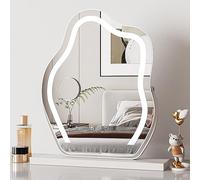 Dripex Hollywood LED Vanity Mirror, Cloud Shaped Rotatable Makeup Mirror with 3 Color Modes Dimmable Strip Light, Touch Screen Control, Illuminate Cosmetic Mirror for Dressing Table