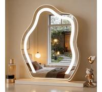 Dripex Hollywood LED Vanity Mirror, Cloud Shaped Rotatable Makeup Mirror with 3 Color Modes Dimmable Strip Light, Touch Screen Control, Illuminate Cosmetic Mirror for Dressing Table