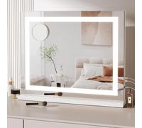 Dripex Hollywood Vanity Mirror with Light, 58 x 48 cm LED Makeup Mirror Light Up Vanity Mirror with 3 Colors Dimmable Strip Light, USB and Type-C