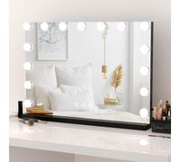 Dripex Hollywood Vanity Mirror with Lights, 58?45cm Large Lighted Makeup Mirror with 15 Dimmable LED Bulbs, 3 Color Modes, Adapter Plug, Tabletop or