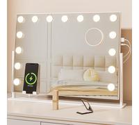 Dripex Hollywood Vanity Mirror with Lights, 62×46cm,15 LED Bulbs, White