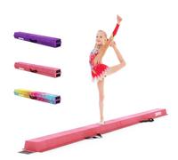 Dripex Kids Balance Beam - 210cm Portable Folding Balance Beam with Carry Handles, High Density EVA Faux Suede Gymnastics Beam for Home Gym Exercise