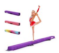 Dripex Kids Balance Beam - 210cm Portable Folding Balance Beam with Carry Handles, High Density EVA Faux Suede Gymnastics Beam for Home Gym Exercise