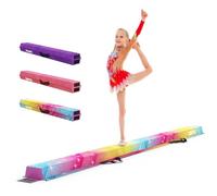 Dripex Kids Balance Beam - 240cm Portable Folding Balance Beam with Carry Handles, High Density EVA Faux Suede Gymnastics Beam for Home Gym Exercise