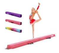 Dripex Kids Balance Beam - 240cm Portable Folding Balance Beam with Carry Handles, High Density EVA Faux Suede Gymnastics Beam for Home Gym Exercise