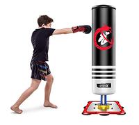Dripex Kids Free Standing Boxing Punch Bag, Heavy Duty Punching Bag Stand with Suction Cup Base - 47", Black