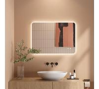 Dripex LED Bathroom Mirror with Lights, 500 * 700 MM Light up Backlit Mirror Bathroom Anti Fog Illuminated Mirrors Dimmable Switch with 3 Colors,Horizontal/Vertical