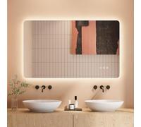 Dripex LED Bathroom Mirror with Lights, 600 * 1000 MM Light up Backlit Mirror Bathroom Anti Fog Illuminated Mirrors Dimmable Switch with 3 Colors,Horizontal/Vertical