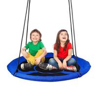 Dripex Nest Swing Children's Tree Swing Seat Round Basket for Outdoor Backyard Garden, Oxford, Blue, 100cm, 150 kg Capacity