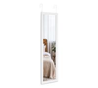 Dripex Over Door Mirror Full Length, 110 x 33cm Wall Mounted Mirror Door Hung Mirror for Bathroom/Bedroom/Wardrobe - Toughened Glass, White