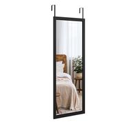 Dripex Over Door Mirror Full Length, 110 x 45cm Wall Mounted Mirror Door Hung Mirror for Bathroom/Bedroom/Wardrobe - Toughened Glass, Black