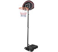 Dripex Professional Basketball Hoop Height Adjustable Portable Outdoor Free standing Basketball Stand Net Set System 1.6M-2.1M with Wheels (Black)