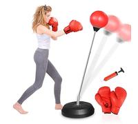 Dripex Punch Ball with Stand for Adults Teens, Adjustable Standing Boxing Speed Reflex Bag with Gloves, Home Gym Boxing Equipment Set for Christmas/Birthday Gifts