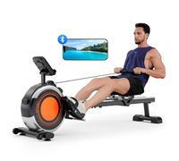 Dripex Rowing Machines for Home Gym, Rowing Machine Max 350 LBS, Magnetic Rower with 16 Levels of Workout Resistance, Dual Slide Rail, Bluetooth App Supported, LCD Monitor,Row Machine for Exercise