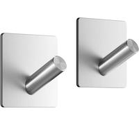 Dripex Self Adhesive Hooks - Set of 2, Stainless Steel - Strong Sticky Hooks for Hanging Towels, Bathroom Towel Hooks, Tea Towel Hooks, Stick on Hooks