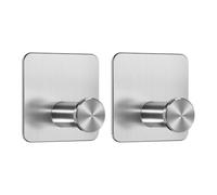Dripex Self Adhesive Hooks - Set of 2, Stainless Steel - Strong Sticky Hooks for Hanging Towels, Bathroom Towel Hooks, Tea Towel Hooks, Stick on Hooks