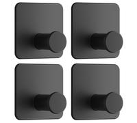 Dripex Self Adhesive Hooks - Set of 4, Stainless Steel - Strong Sticky Hooks for Hanging Towels, Bathroom Towel Hooks, Tea Towel Hooks, Stick on Hooks