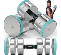 Dripex Steel Adjustable Dumbbells Set 2.5kg 5kg 7.5kg 10kg 15kg 25kg Dumbbells Pair Hand Weights with Foam Handle for Men Women Home Gym Fitness Dumbbell Training