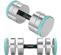 Dripex Steel Adjustable Dumbbells Set 2.5kg 5kg 7.5kg 10kg 15kg 25kg Weight | Dumbbells Pair, Weights for Women Men, Sold in Pair/Single, Foam Handle, Home Gym Fitness Training, Silver Black