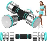 Dripex Steel Adjustable Dumbbells Set 2.5kg 5kg 7.5kg 10kg 15kg 25kg Weight | Dumbbells Pair, Weights for Women Men, Sold in Pair/Single, Foam Handle, Home Gym Fitness Training, Silver Black