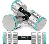 Dripex Steel Adjustable Dumbbells Set 2.5kg 5kg 7.5kg 10kg 15kg 25kg Weight | Dumbbells Pair, Weights for Women Men, Sold in Pair/Single, Foam Handle, Home Gym Fitness Training, Silver Black