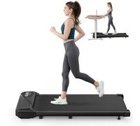 Dripex Walking Pad Treadmill for home, 2.5HP Under Desk Treadmill with Shock-absorbing Cushions, Walking Running Machine with Remote Control and LED Display, Adjustable Speeds 1-6km/h, No Assembly