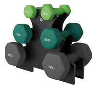 Dripex Weight Dumbbell Set with Storage Stand, Hand Weights Set for Women and Men, Dumbbells for Home Gym Fitness | Pair of 1kg, 2kg, 3kg-Grass Green