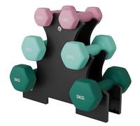 Dripex Weight Dumbbell Set with Storage Stand, Hand Weights Set for Women and Men, Dumbbells for Home Gym Fitness | Pair of 1kg, 2kg, 3kg-Pink