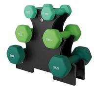 Dripex Weight Dumbbell Set with Storage Stand, Hand Weights Set for Women and Men, Dumbbells for Home Gym Fitness | Pair of 1kg, 2kg, 3kg-Green
