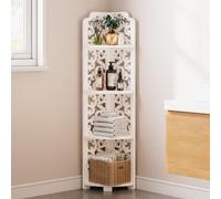 Dripex White Corner Shelf, Free Standing Shelf, Floor Storage Unit for