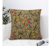 Dripglw Decorative Pillowcase, Design: William Morris, Green Forest Animals, Pheasant, 18"x18", Cozy, Soft, Aesthetic Pillow Cover for Home Decoration, Sofa, Living Room
