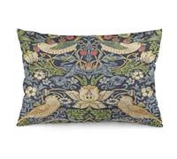 Dripglw Strawberry Thief Original William Morris Throw Pillow Covers 12x20 Inch Aesthetic Pillow Velvet Decorative Pillowcase Home Decor Living Room Cushion Case for Bed Sofa Couch