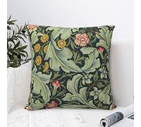 Dripglw William Exhibition Art Flower Pattern 6 Morris Throw Pillow Covers 18x18 Inch Aesthetic Pillow for Bedroom Velvet Decorative Pillowcase Home Decor Living Room Cushion Case for Bed Sofa Couch