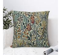 William Floral Design 8 Morris Throw Pillow Covers 18x18 Inch Aesthetic Pillow for Bedroom Velvet Decorative Pillowcase Home Decor Living Room Cushion Case for Bed Sofa Couch
