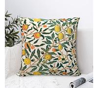 Dripglw William Fruit Pomegranate 13 Morris Throw Pillow Covers 18x18 Inch Aesthetic Pillow for Bedroom Velvet Decorative Pillowcase Home Decor Living Room Cushion Case for Bed Sofa Couch