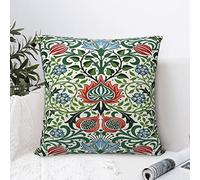 Dripglw William Pomegranate 24 Morris Throw Pillow Covers 18x18 Inch Aesthetic Pillow for Bedroom Velvet Decorative Pillowcase Home Decor Living Room Cushion Case for Bed Sofa Couch