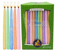 Dripless Chanukah Candles Standard Size - Frosted Multi Colored Hanukkah Candles Fits Most Menorahs - Premium Quality Wax - 45 Count for All 8 Nights of Hanukkah - by Ner Mitzvah