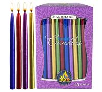 Dripless Chanukah Candles Standard Size - Metallic Multi Colored Hanukkah Candles Fits Most Menorahs - Premium Quality Wax - 45 Count for All 8 Nights of Hanukkah - by Ner Mitzvah