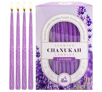 Dripless Chanukah Candles Standard Size - Scented Hanukkah Candles Fits Most Menorahs - Premium Quality Wax - 45 Count for All 8 Nights of Hanukkah - Purple - Lavender Scent