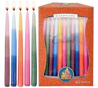 Dripless Chanukah Candles Standard Size - Tri Colored Hanukkah Candles Fits Most Menorahs - Premium Quality Wax - 45 Count for All 8 Nights of Hanukkah - by Ner Mitzvah