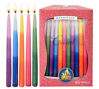 Dripless Chanukah Candles Standard Size - Tri Colored Hanukkah Candles Fits Most Menorahs - Premium Quality Wax - 45 Count for All 8 Nights of Hanukkah - by Ner Mitzvah