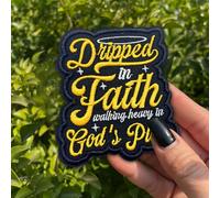 Dripped In Faith Walking Heavy In God's Plan Patch 3 Inches Christian Religious Bible Iron On/Sew On Embroidery Fabric Applique Patches for Backpack Vest Dog Harness, Morale Military Gifts for Mom Dad