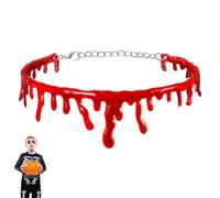 Dripping Blood Necklace | Horror Vampire Red Clavicle Necklace Drip Blood Pendants,Imitation Bleeding Collar Neck Jewelry for Cosplay Performance Holiday Role Play Themed Events Stage Carnival Party