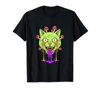 Dripping Cat Mushroom Creature Graphic T-Shirt